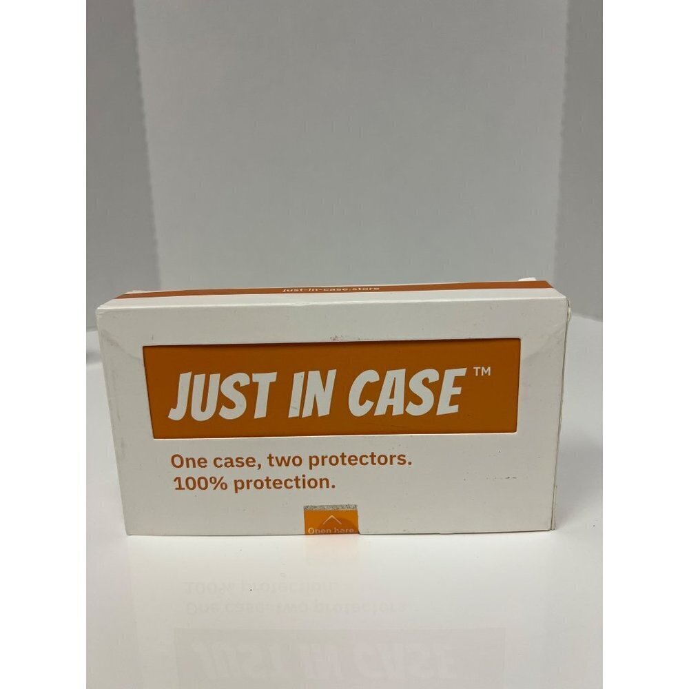 Just in Case Iphone 14 Pro Max Black Phone Case Two Protectors